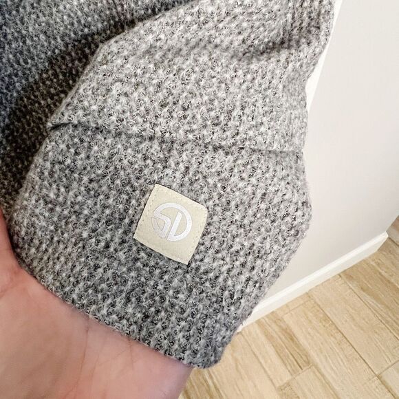 Straight Down Misty Top Sweater Grey Size S long sleeve waffle - Picture 8 of 10